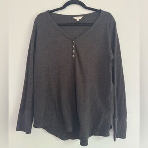 Terra & Sky Black Fitted Buttoned Blouse